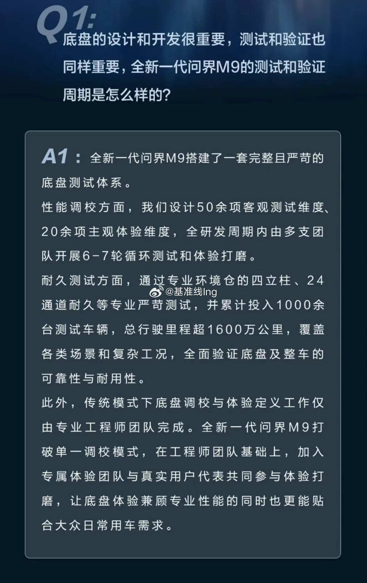 问界M9:累计投入1000余台测试车辆，总行驶里程超1600万公里，平均一台车行