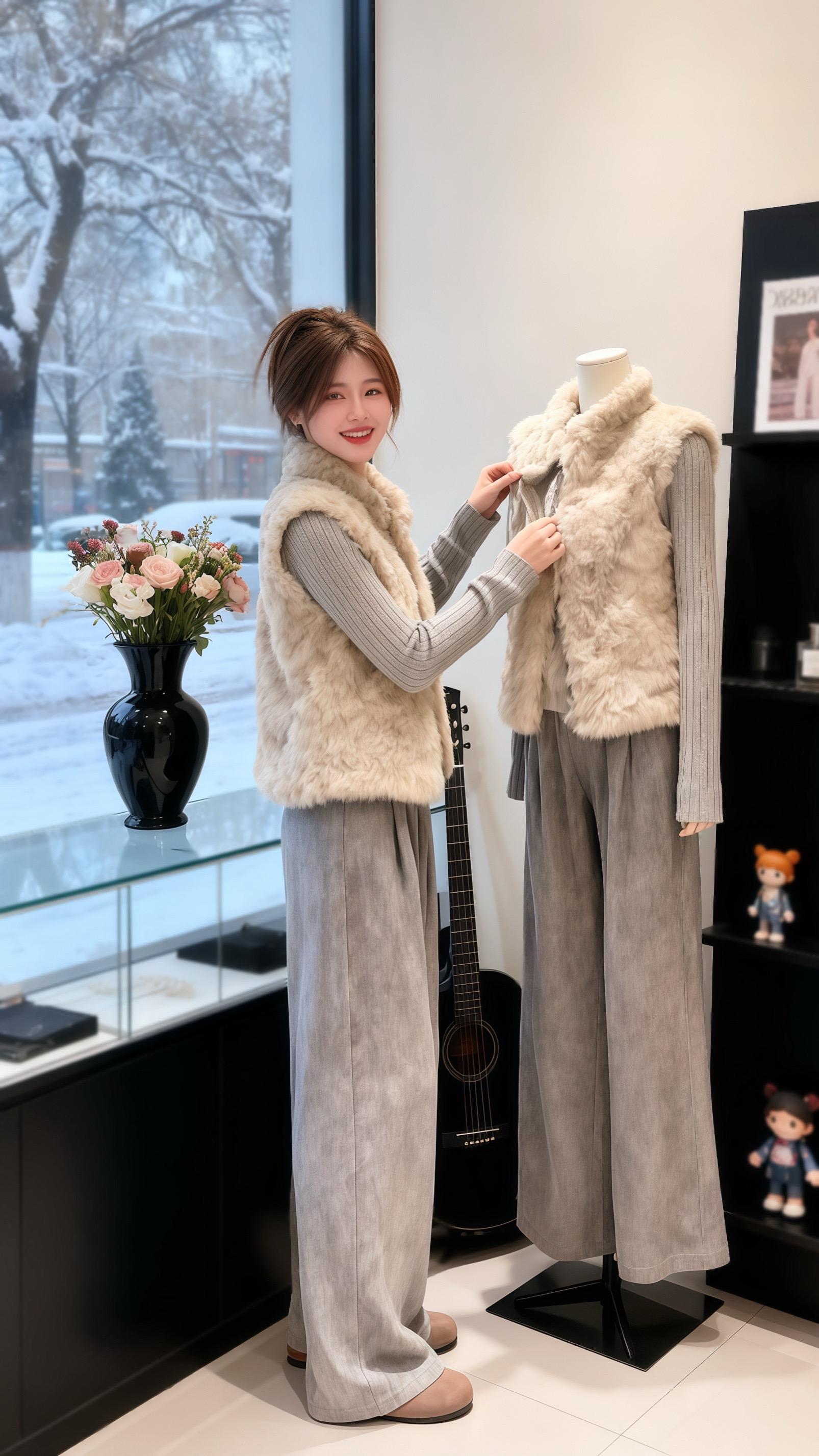 《深冬暖绒穿搭：她在雪境里的艺术生活剧场》  当窗外雪落无声，林溪穿着...