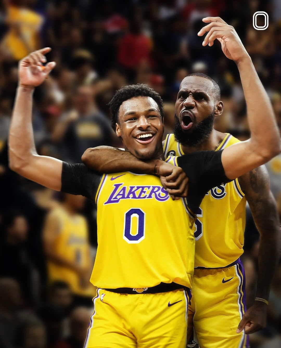 真的来了！布朗尼和詹姆斯成为 NBA历史上首对在同队一起打球的父子二人组！#詹姆