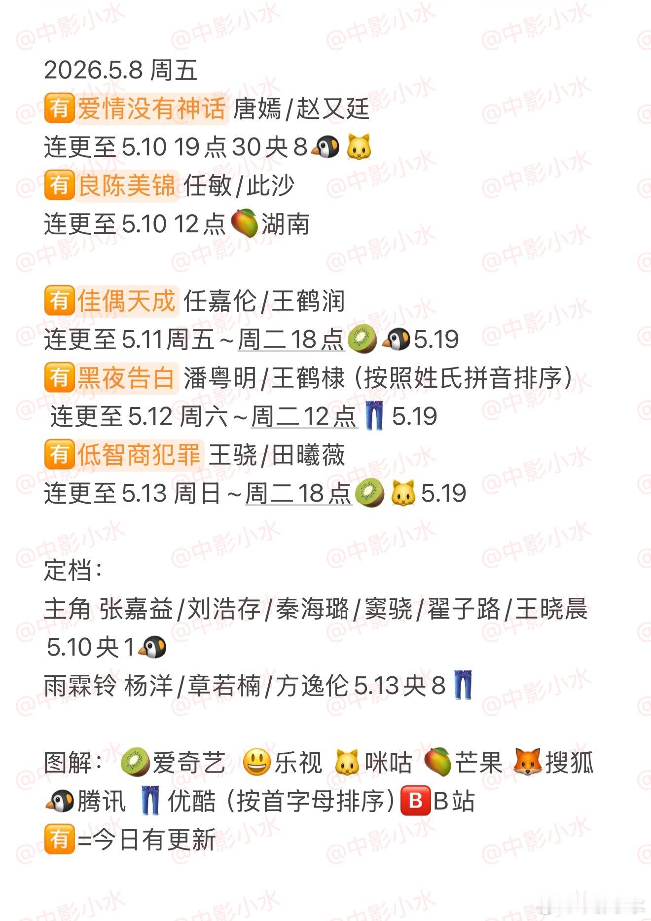 拯救剧荒  5月8日，今晚看点啥？？图1 追剧日历 图2 综艺日历  图3  已