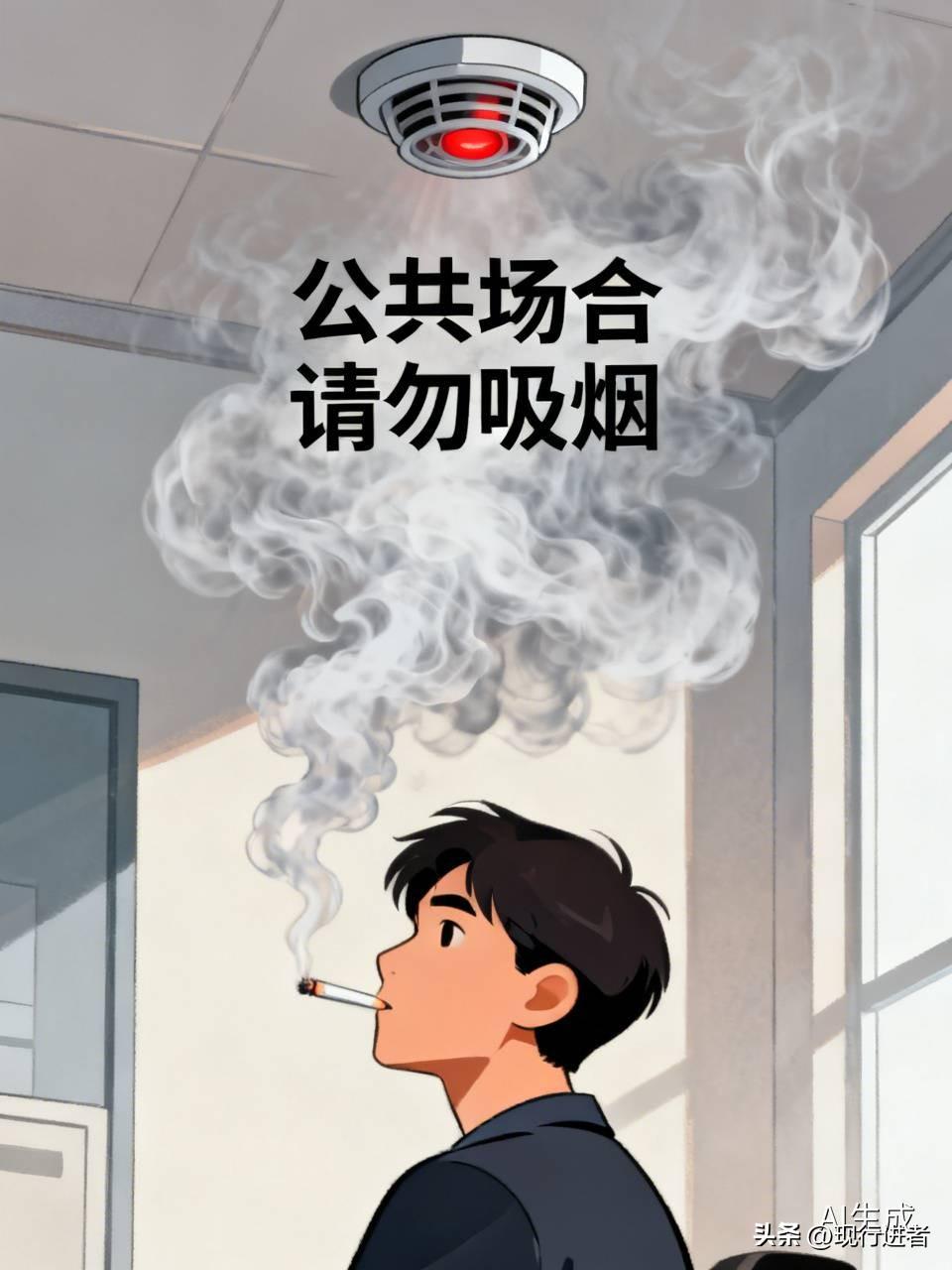 上厕所又看到烟雾缭绕，抬头一看，还有烟雾报警器，我一直都很好奇，那些抽烟人士怎么