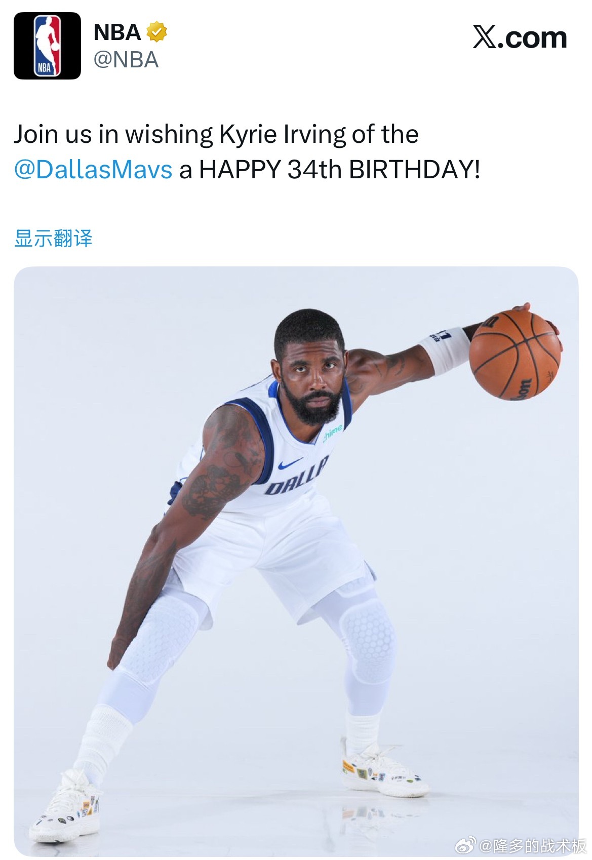 下赛季见！ 欧文34岁生日快乐！🎂 