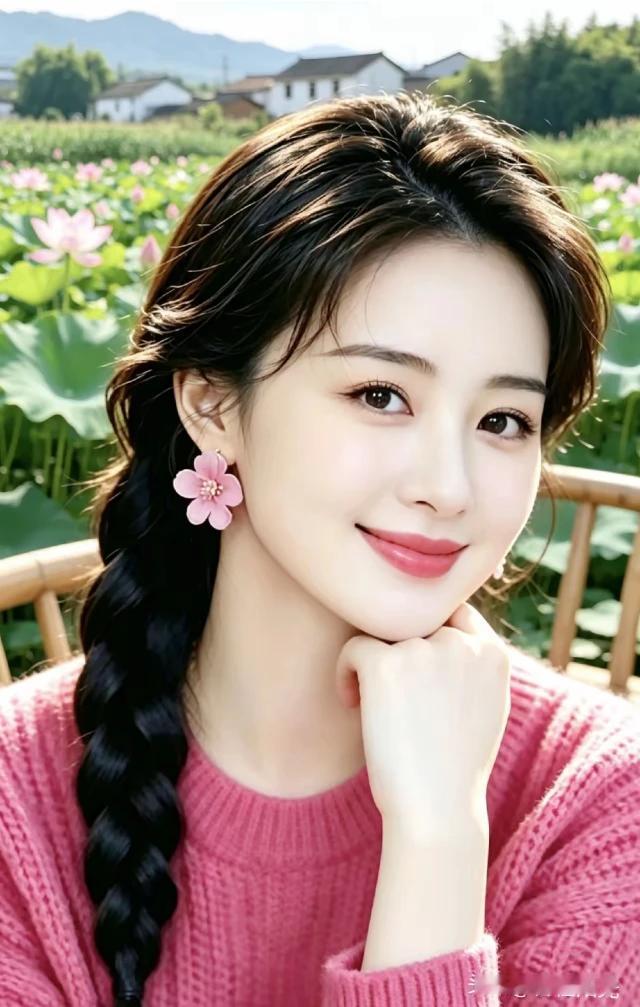 多看美女能润喉，
看得舒心又延寿。
面如芙蓉颜如玉，
眉若春山眸水流。