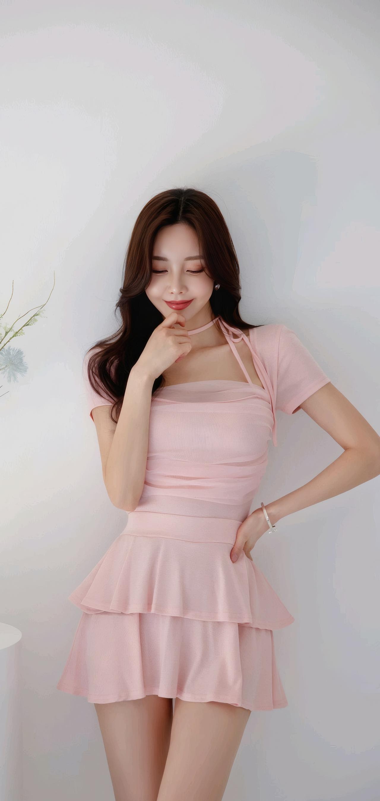 温柔粉裙，甜美少女心，轻松自在，享受美好时光。🌸💕