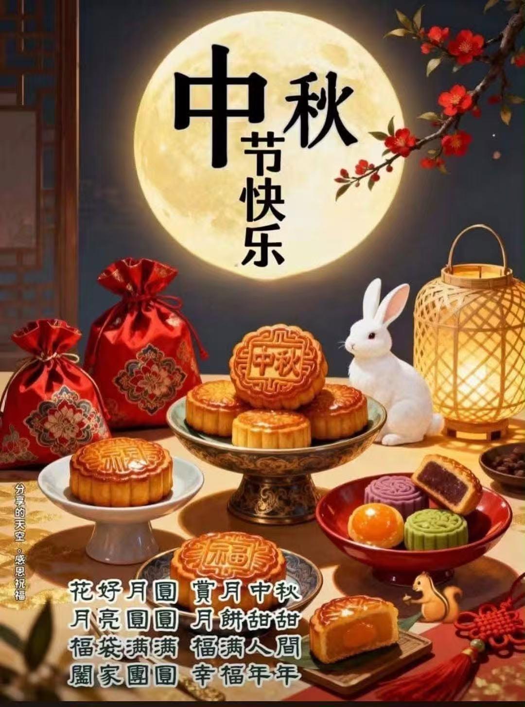 又到中秋节佳节，祝大家阖家团圆，幸福美满。
公司每年中秋节、春节给退休员工发福利