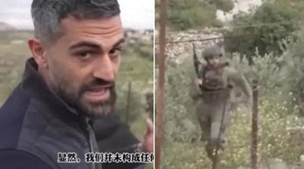 以军士兵当场锁喉扣押美媒CNN记者，全程暴力蛮横，还当众狂妄叫嚣整个约旦河西岸，