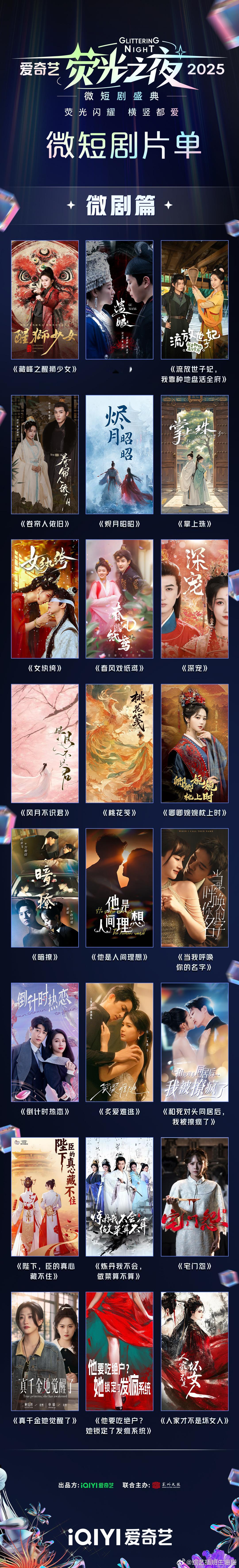 爱奇艺荧光之夜微短剧片单 惊喜发布，让你的2025绝不剧荒！校园甜宠、虐恋拉扯、