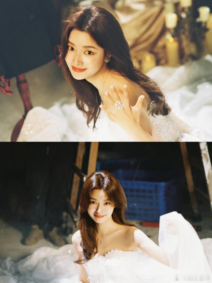 徐若晗晒温夏婚纱照这组婚纱照必须狠狠出圈！徐若晗的温夏造型柔和又韩系，清清爽爽的