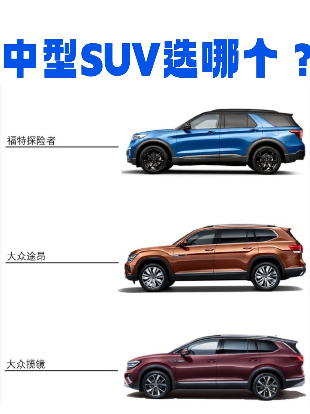 中型SUV怎么选？