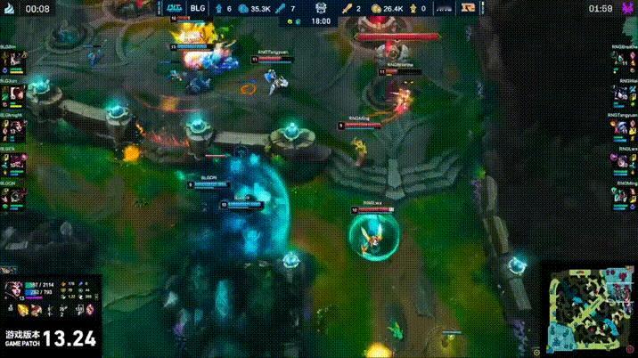 Bin兰博单挑RNG全队怒砍四杀！BLG仅用18分钟推平RNG还得是Bin哥啊，