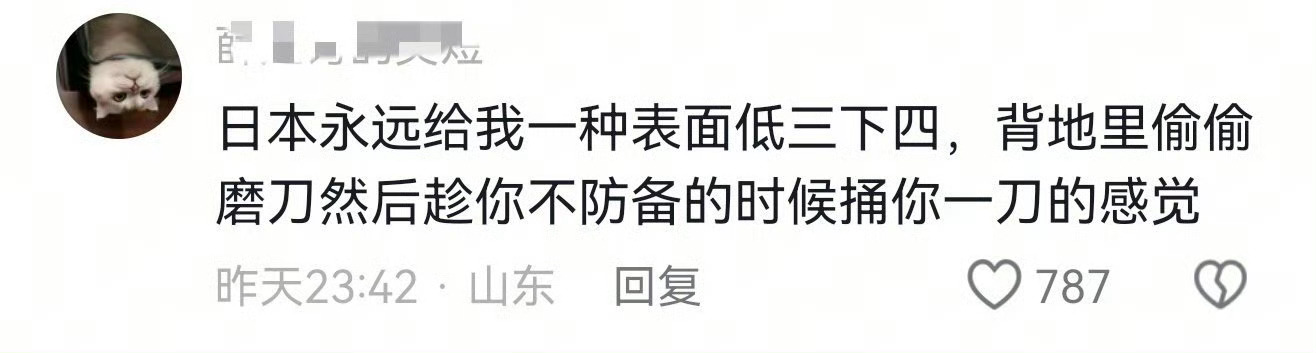 一日本人威胁要杀中国外交人员 网友：“日本永远给我一种表面低三下四，背地里偷偷磨