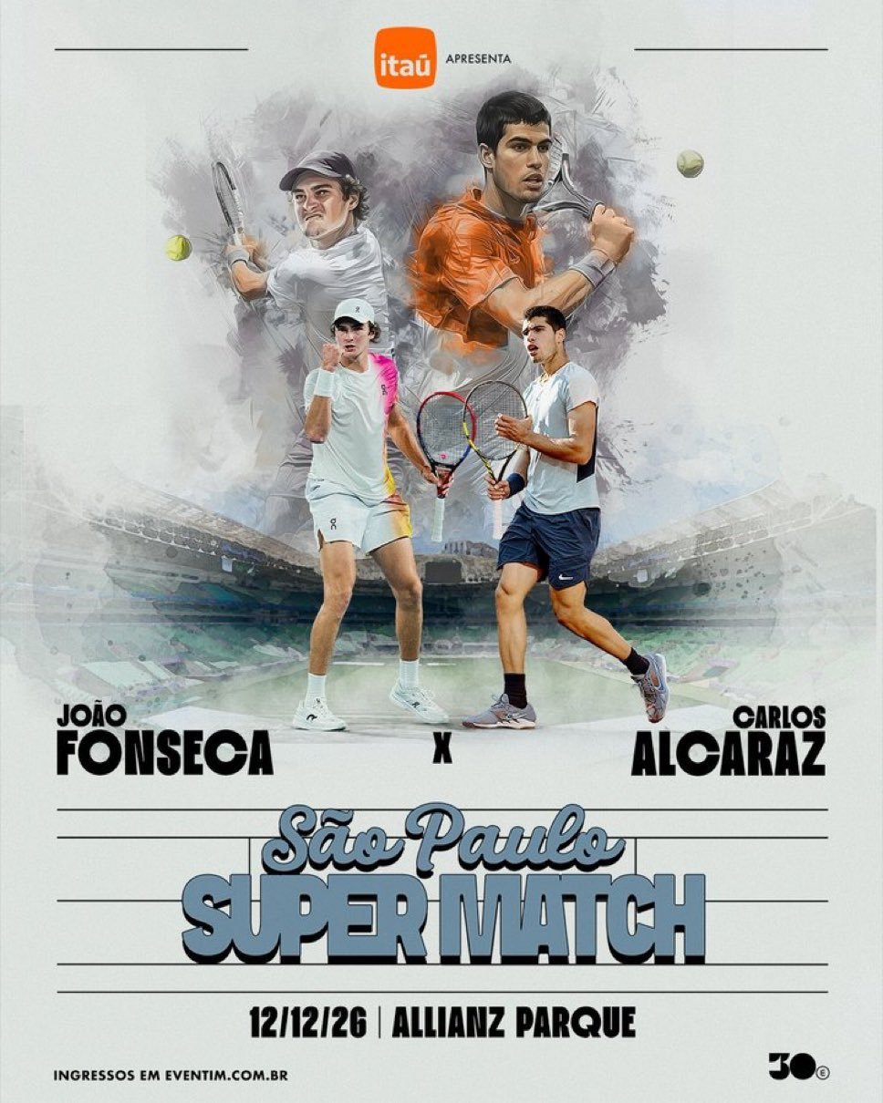 今年还没结束，丰塞卡与阿尔卡拉斯明年12月12日的表演赛已经安排好了👌地点是巴