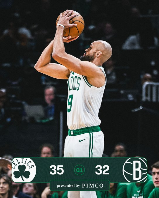 首节比赛结束，我们暂时以35-32领先篮网波士顿凯尔特人 ｜DifferentH