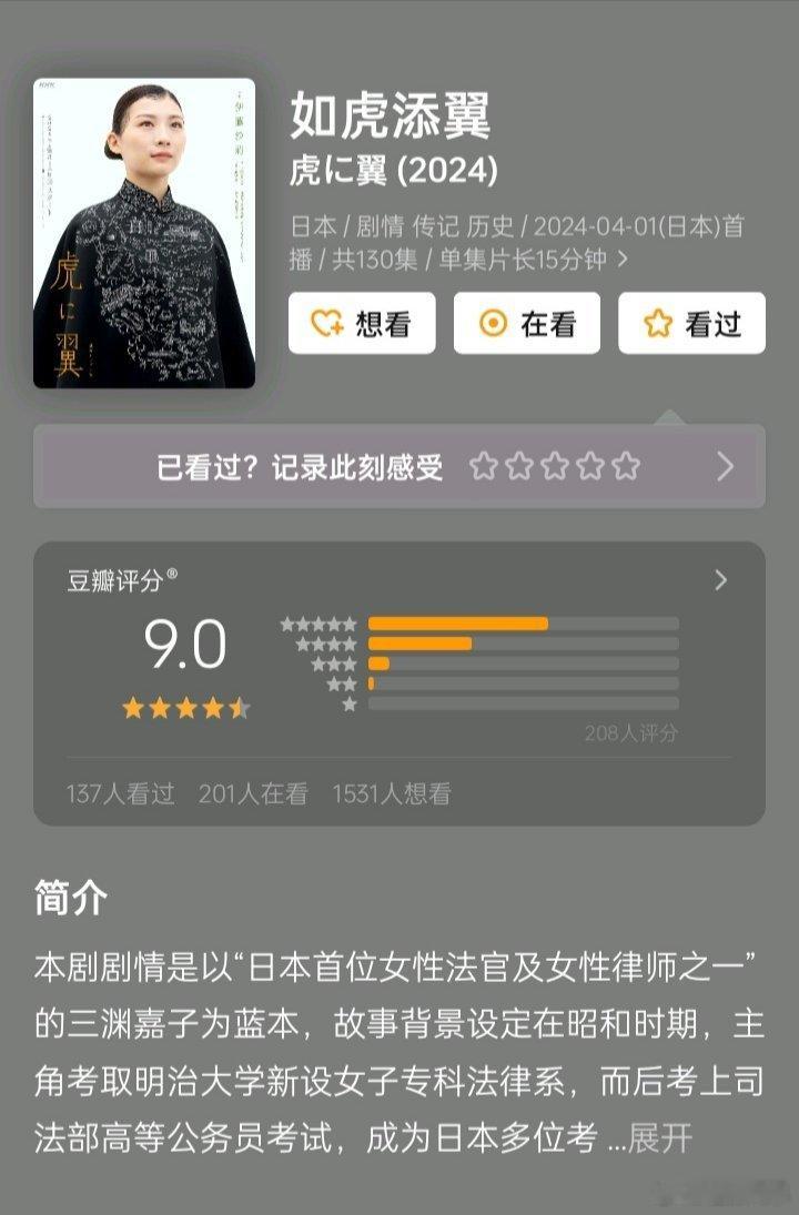 [心]日本晨间剧《如虎添翼》度盘资源作为日本第一位女法官，一路走来属实不易！#日