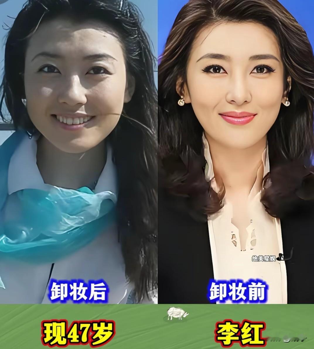女主持卸妆前后大比拼，素颜我最服李红和董卿

镜头前的她们妆容精致、气场全开，是