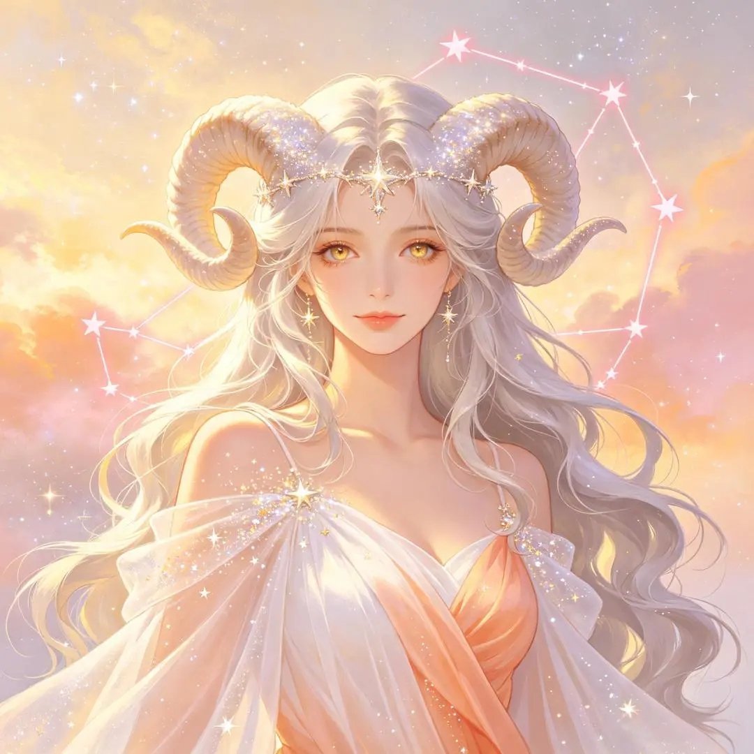 星空之夜十二星座神女头像 