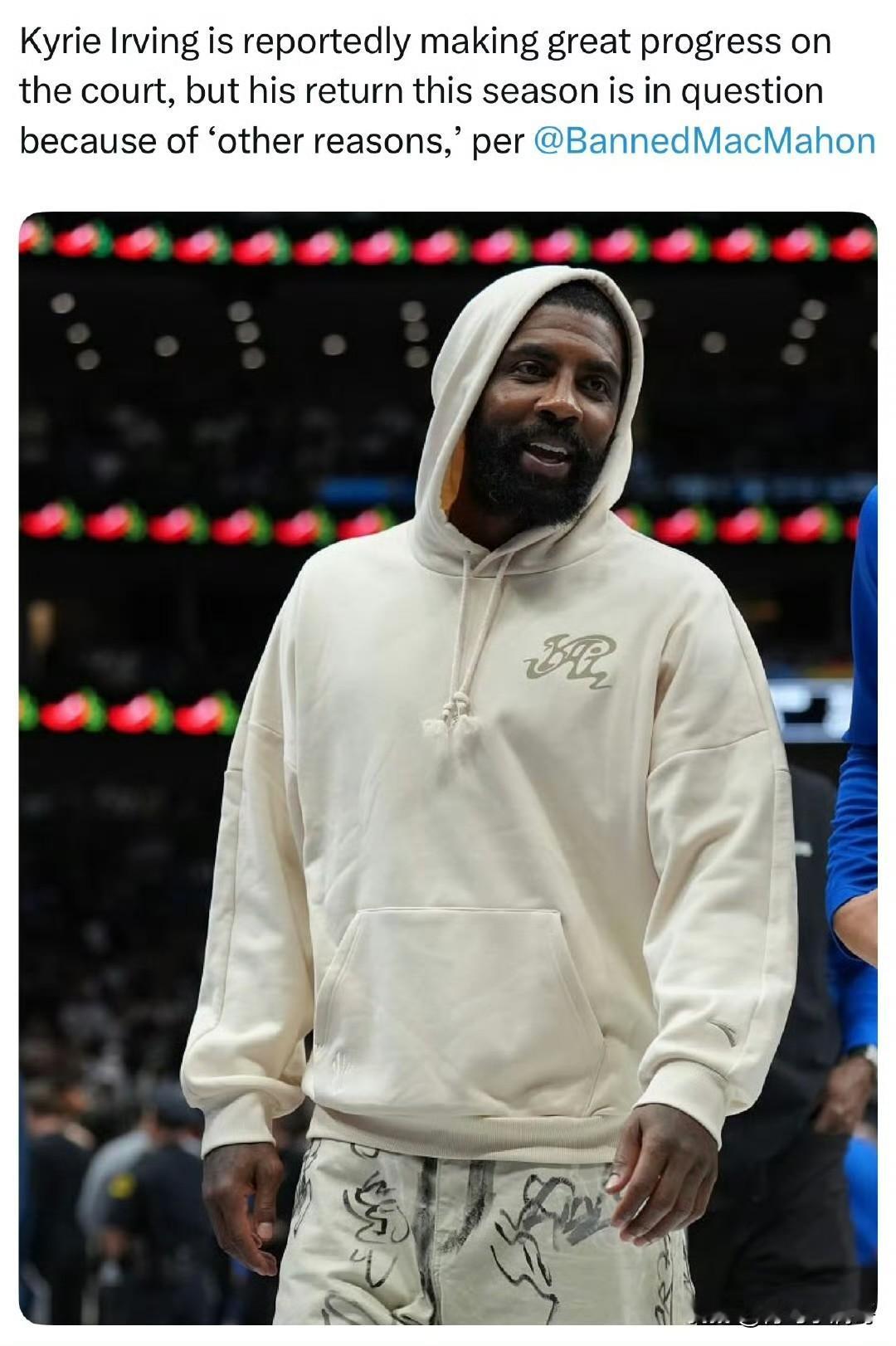 是欧神仙！！！欧文恢复进展顺利，“其他原因”导致他本赛季可能不会回归！

根据记