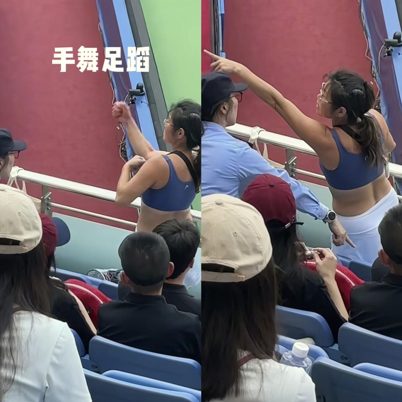 上海网球大师赛那出闹剧看得人火大！46岁的谢某某在看台上疯魔尖叫，
硬生生逼停比