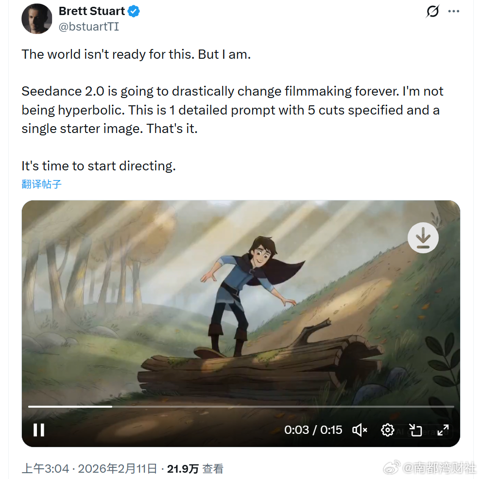 【#美国导演要用中国Seedance2.0拍好莱坞大片#】#美国导演感叹好莱坞要