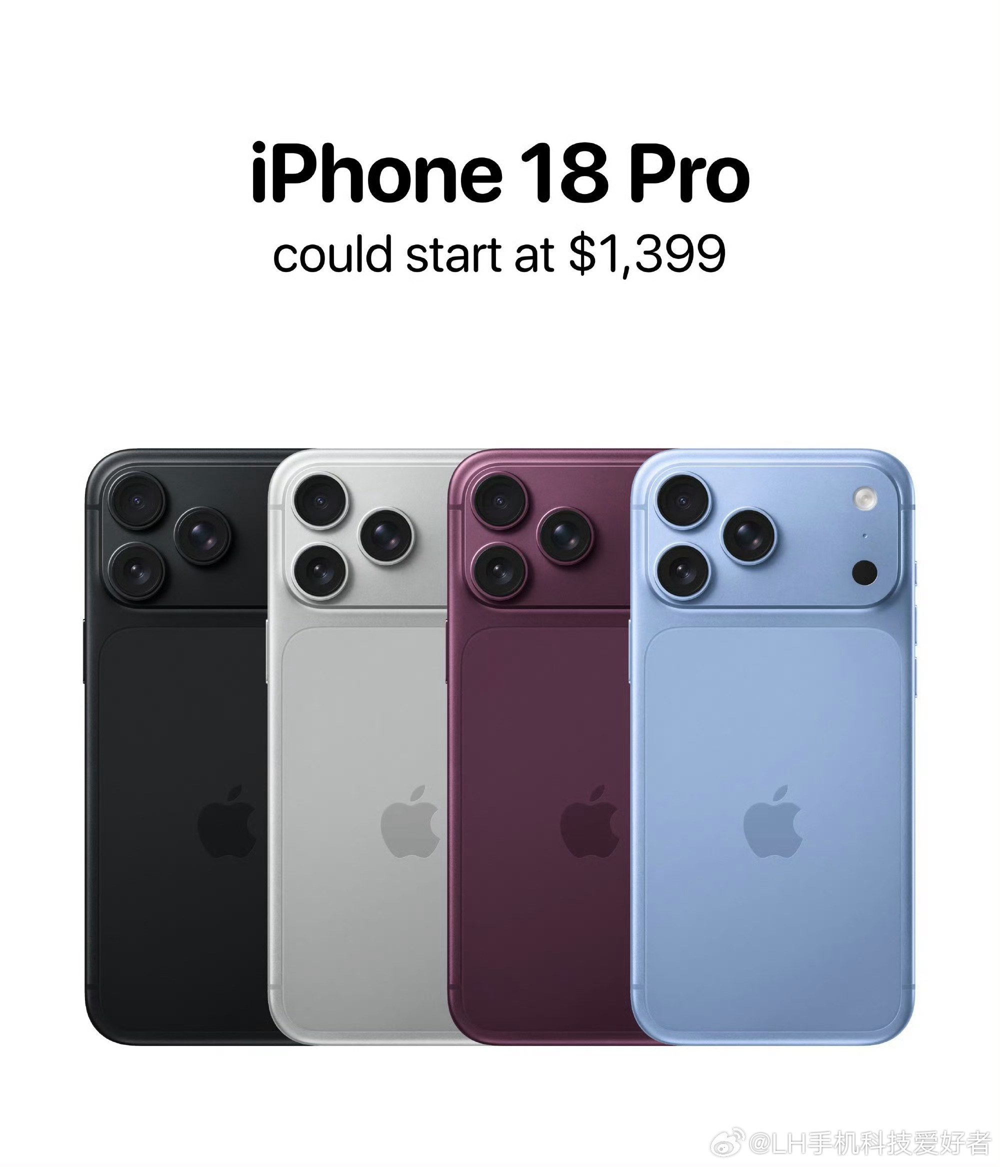 iPhone18Pro起售价涨幅iPhone 18标准版起步价上调50美元 ，i