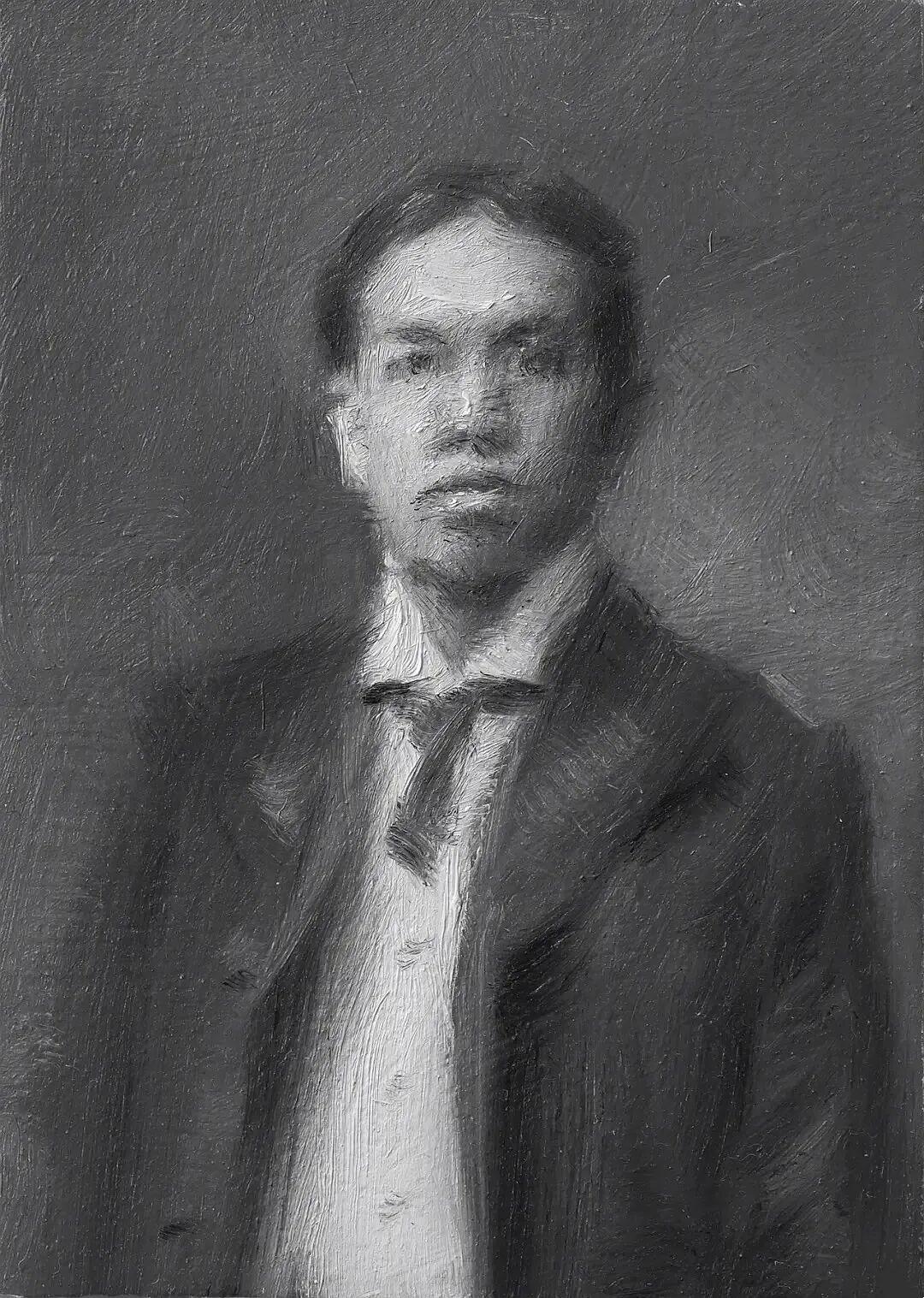 你认得出画中人物分别是谁不？
——这几幅微型意象油画，来自于冷军笔下。画作也就扑
