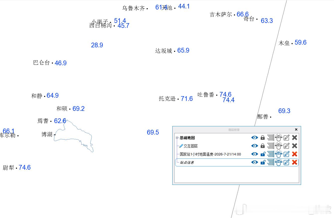 【新疆高温】今天截至14时最高，新疆站点再次霸屏。吐鲁番46.3℃领跑。这个气温