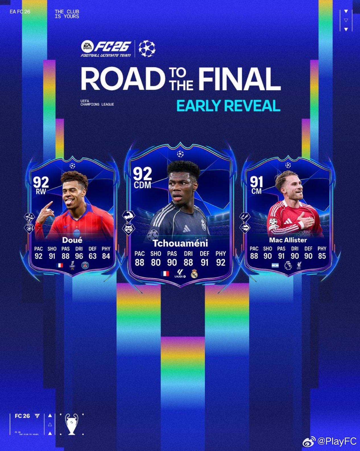 RTTF杜埃、楚阿梅尼、麦卡利斯特的正式数据公布。FC26