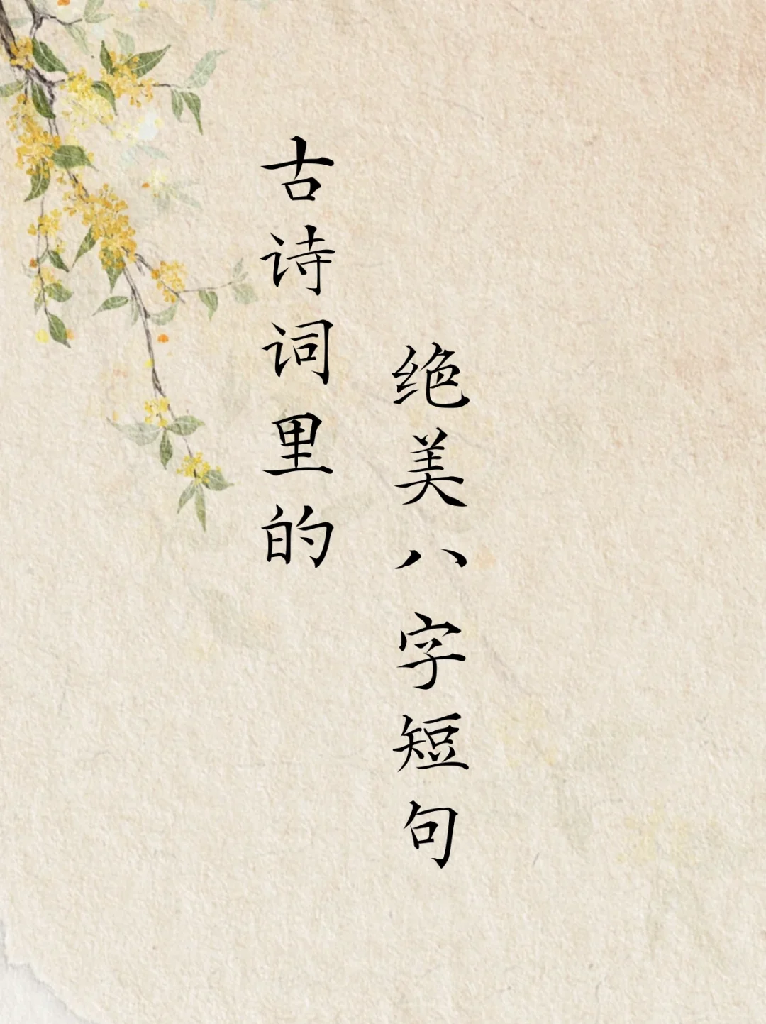 短短八字，其味无穷～古诗词里的那些八字短句
