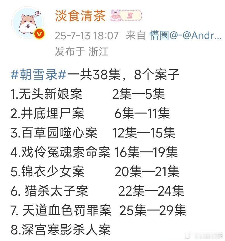 [皱眉]又开始因剧烦躁…前20集，案件为主，感情为辅。20集后朝堂戏、配角戏慢慢