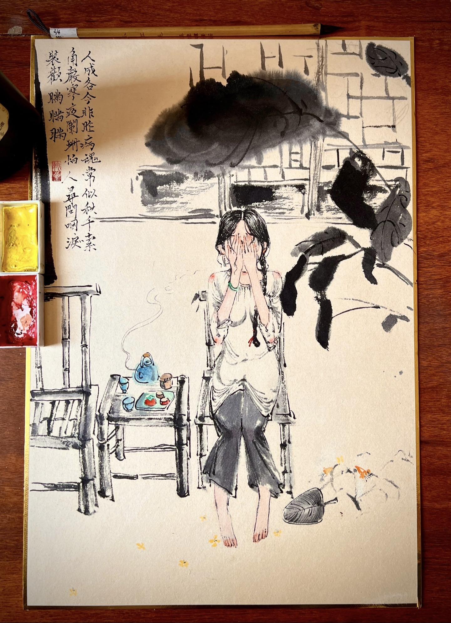 人成各，今非昨，病魂常似秋千索。角声寒，夜阑珊，怕人寻问，咽泪装欢。瞒...
