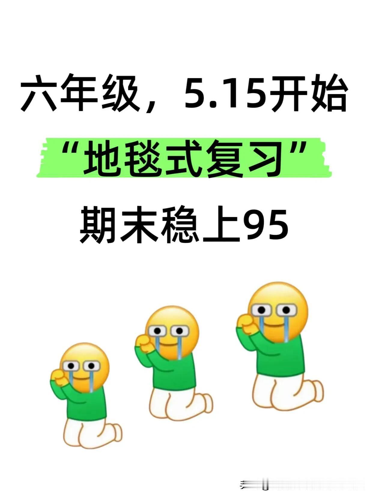 六年级从5.15开始“地毯式复习”期末稳上95❗️