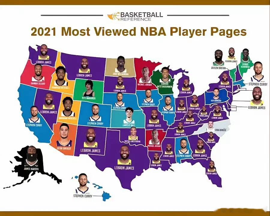 蝉联四年！美媒曝美国每个州观看人数最多的NBA球员[good][good][go