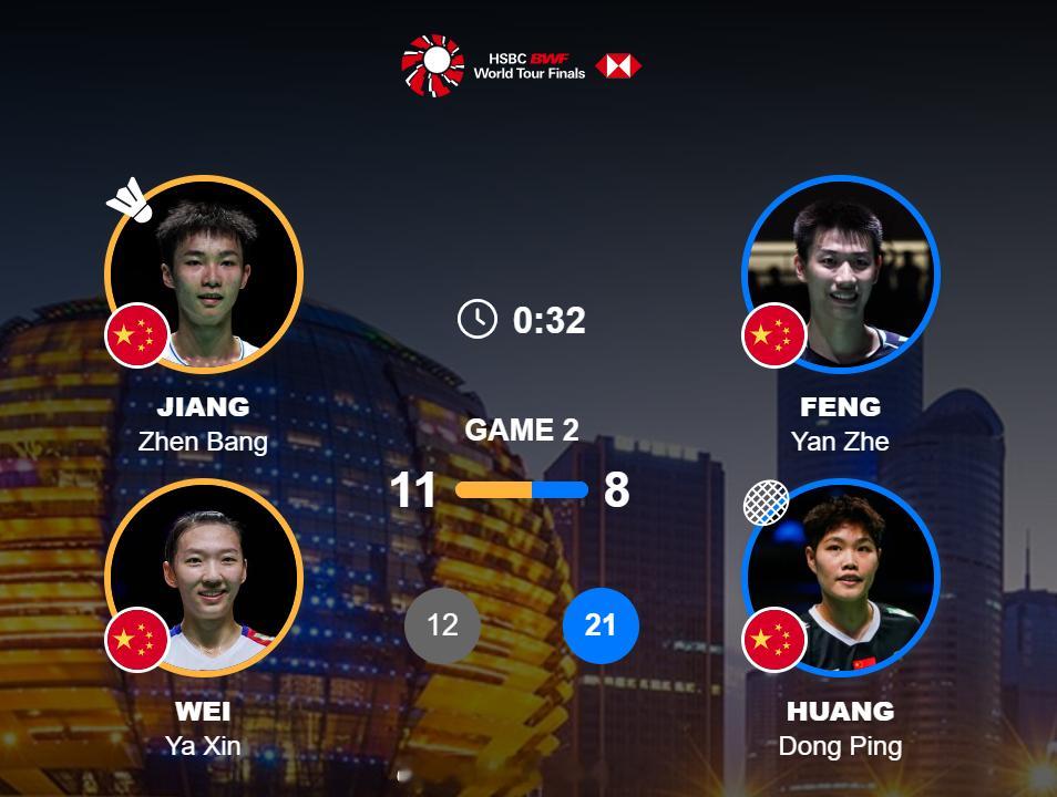 2025年世界羽联年终总决赛 混双 决赛 蒋振邦 魏雅欣 12-21 11-8 