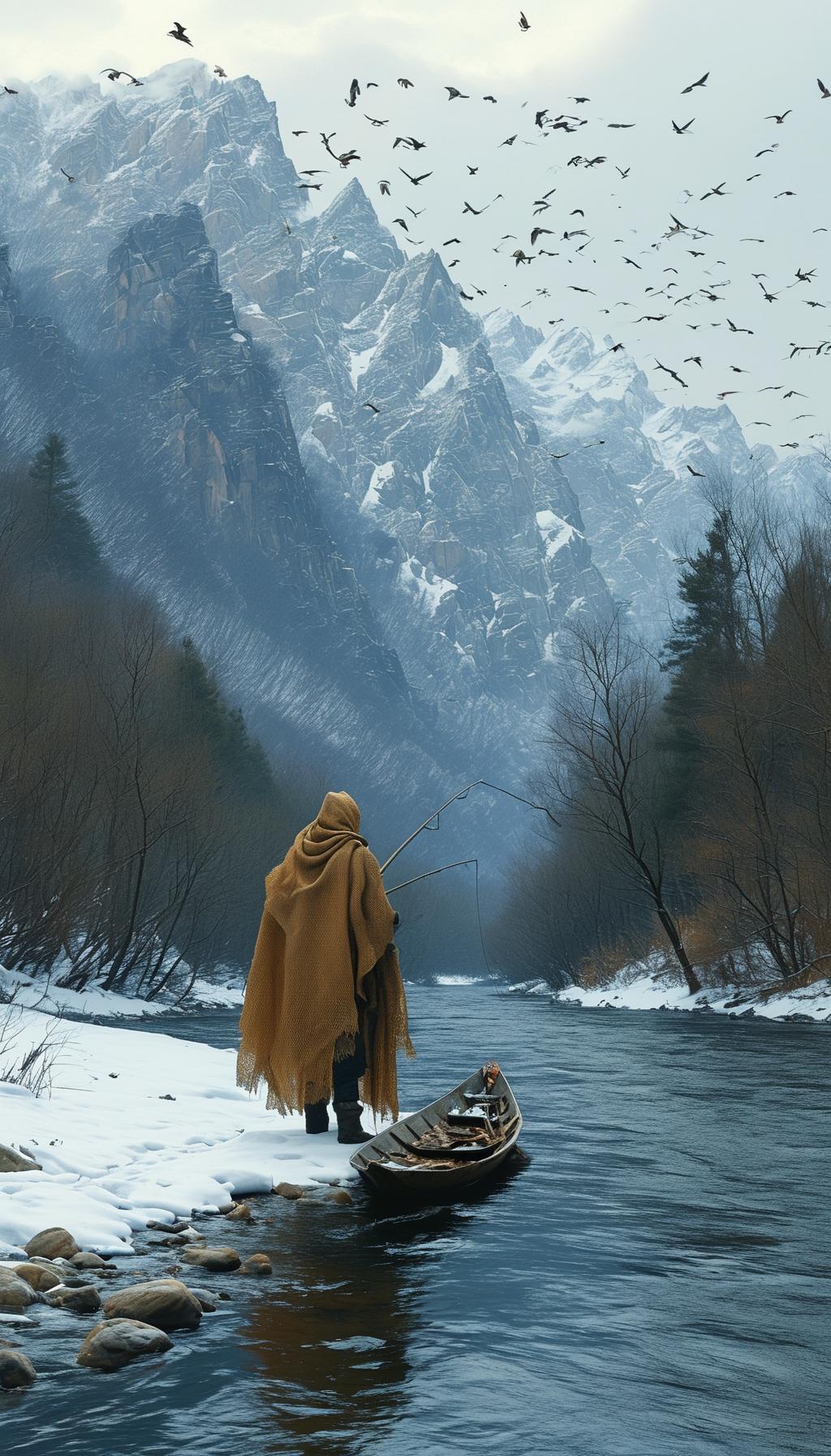 有什么描写雪的诗词“千山鸟飞绝，万径人踪灭。孤舟蓑笠翁，独钓寒江雪。”——柳宗元