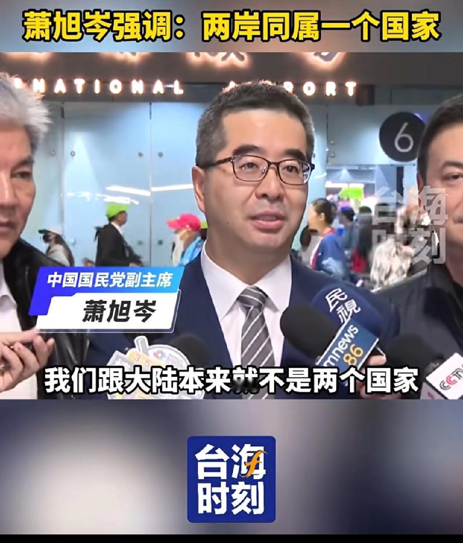 国民党方面说话还是不利索！

国民党副主席萧旭岑说“我们和大陆不是两个国家，是同
