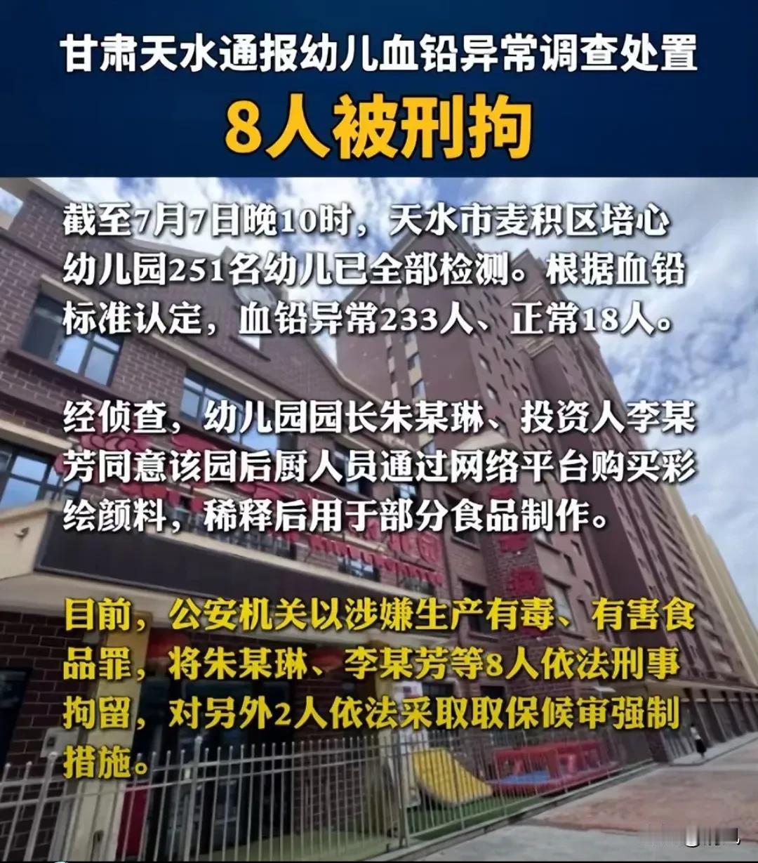 天水幼儿血铅事件都出通报了，可大家心里的疑团却越来越大！
 
通报说幼儿园园长和