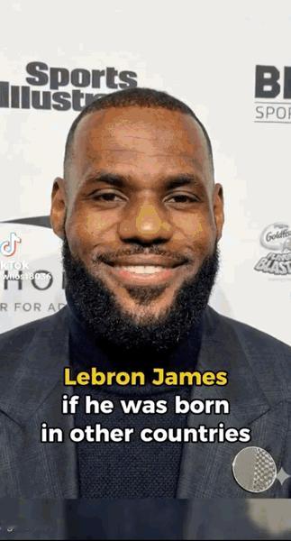 标题：“如果勒布朗-詹姆斯出生在这些国家”
咦，怎么没有中国的面孔[不看][不看