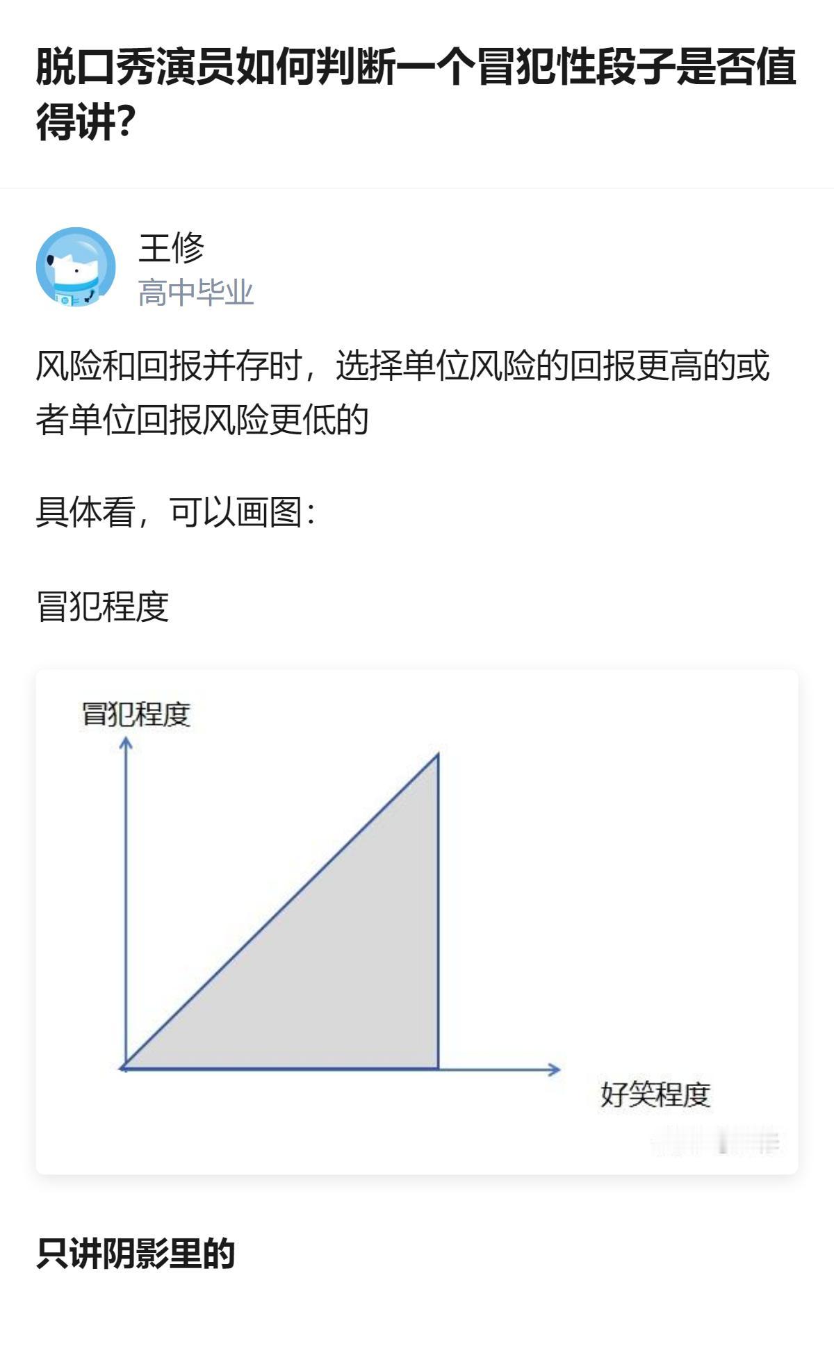 脱口秀演员判断冒犯性段子值不值得讲，核心是算清风险和回报的性价比，不是光看段子够