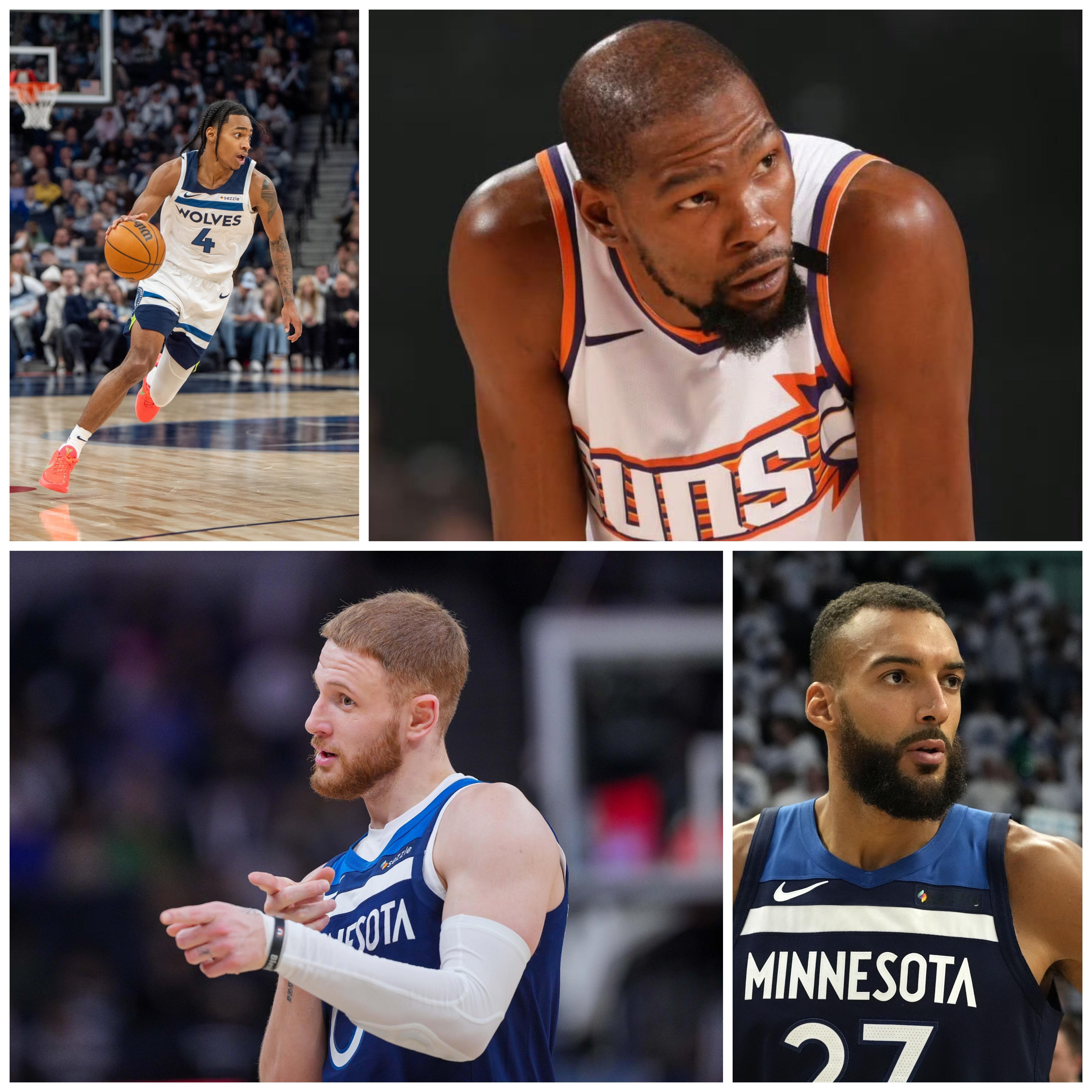 ESPN交易模拟：森林狼得到：杜兰特太阳得到：戈贝尔、迪文岑佐、迪林厄姆。nba