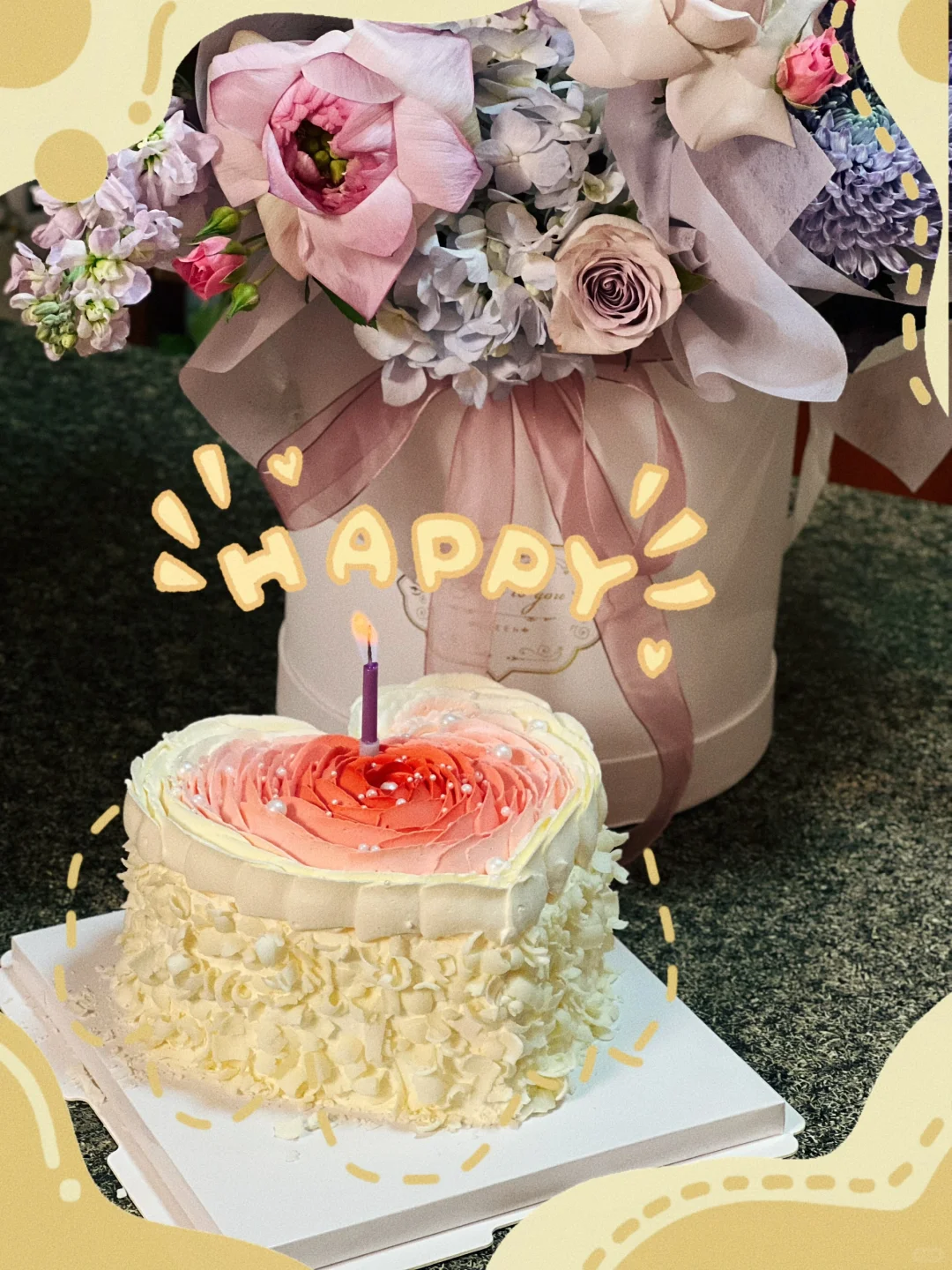 老公，今天奶奶生日 我买了花和蛋糕，订了一桌她喜欢的泰国菜，在家里简简...