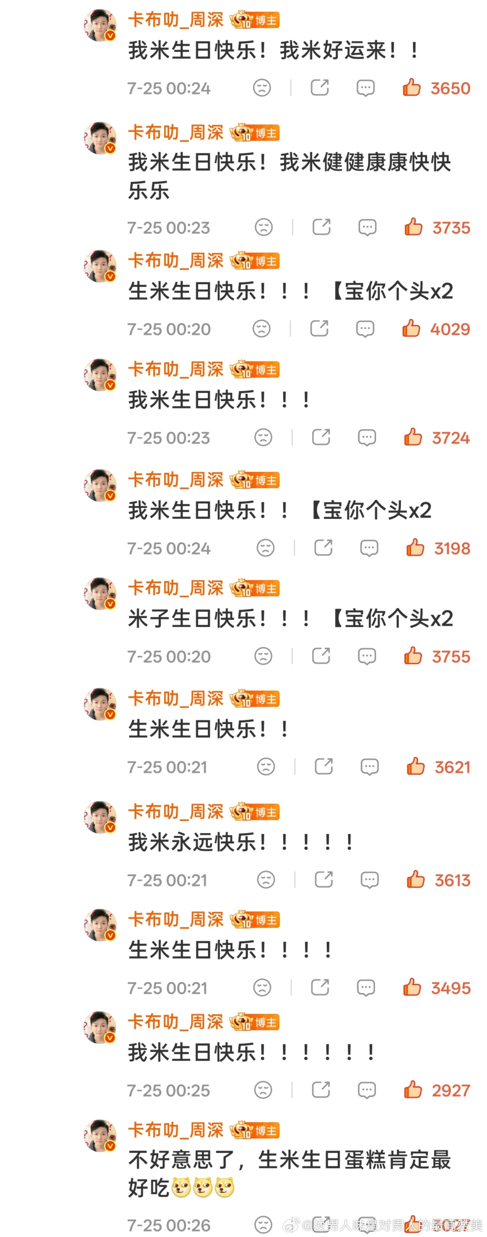 周深出道十二周年快乐 含米量一览看下来都快不认识米字了（） 