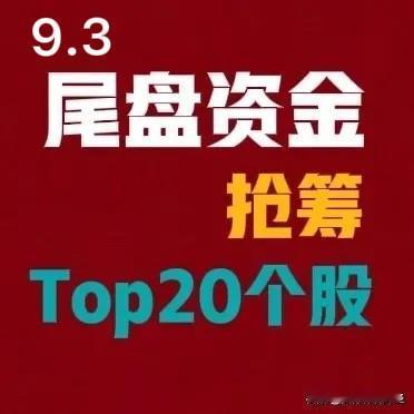 2026年9月3日 A股尾盘30分钟抢筹前20:

1. 黄河旋风｜12.24亿