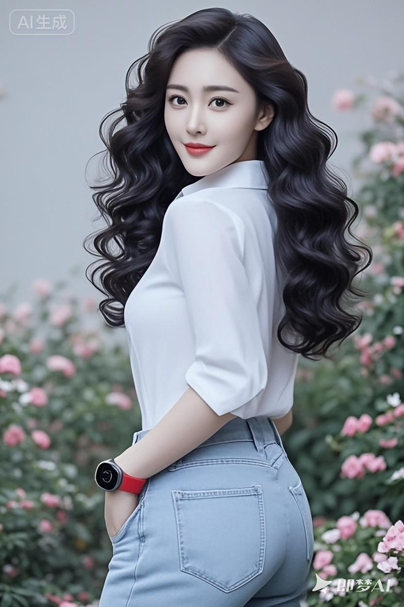 优雅白衬衫搭配高腰牛仔裤，尽显都市女性魅力！💄👠💃