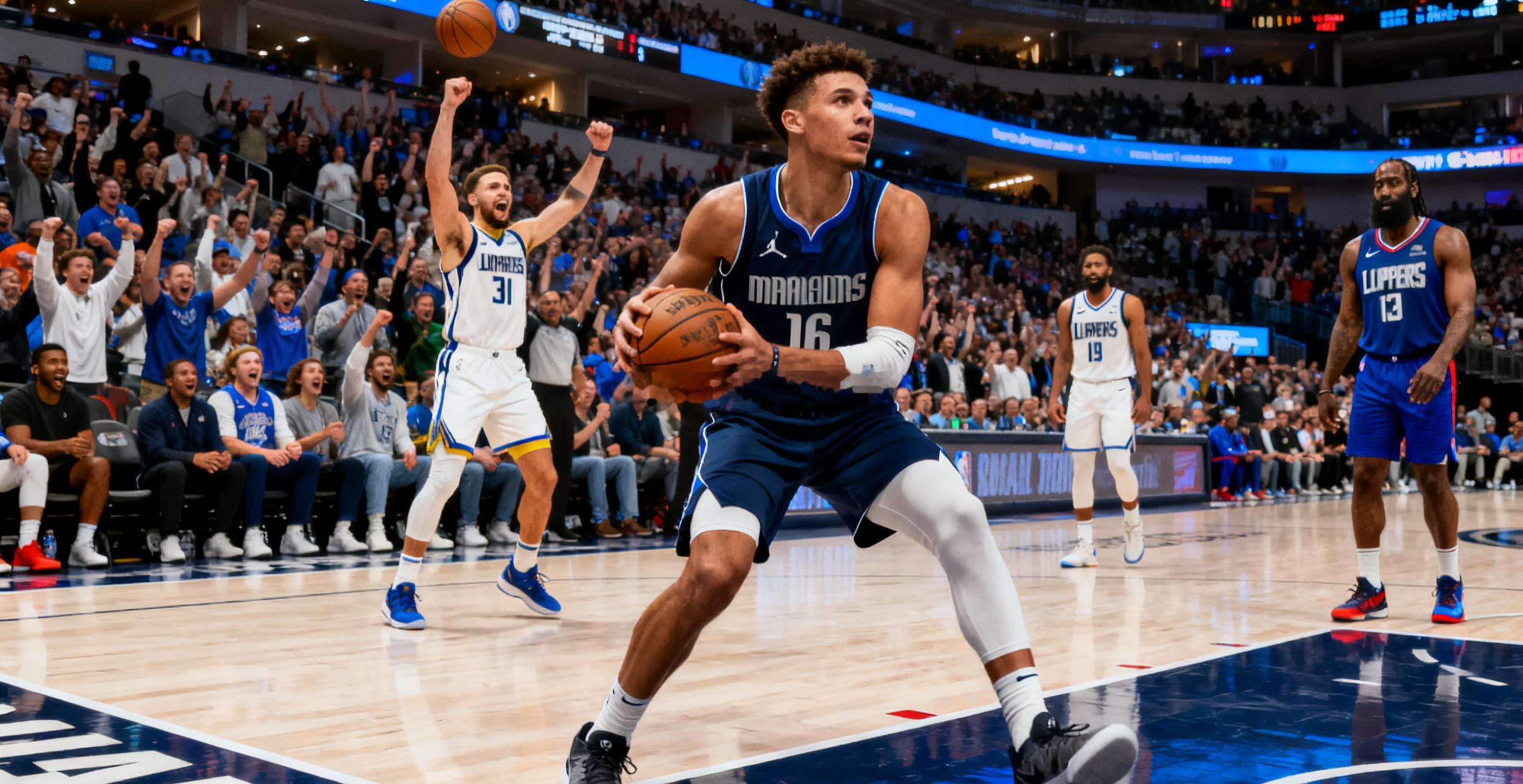 独行侠114 - 110快船：18岁状元弗拉格砍下35分8篮板，打破詹姆斯保持的