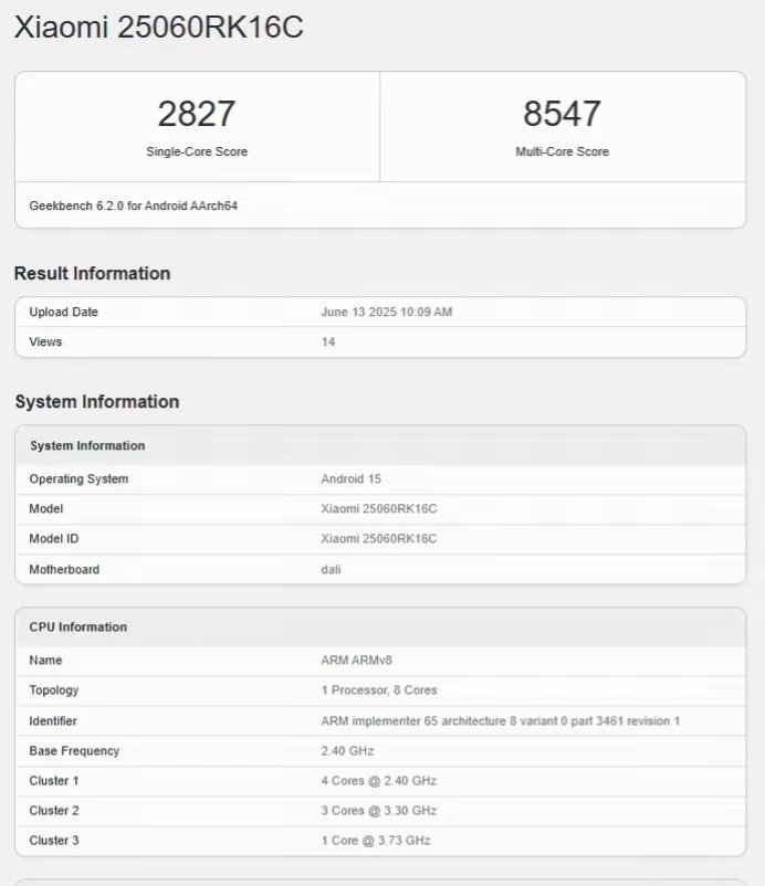【红米REDMI K80至尊版手机现身Geekbench，搭载天玑9400+】一