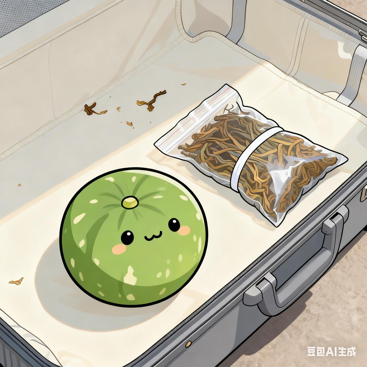 行李箱里装冬瓜

这几天我们家餐桌上少不了冬瓜，红烧冬瓜，冬瓜排骨汤等，每天变着