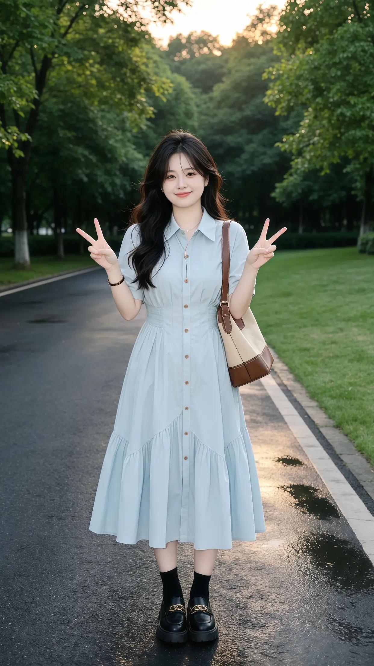 分享夏季韩系穿搭 女生不费力的夏季穿搭 户外长裙穿搭 少女感夏日ootd 夏日穿