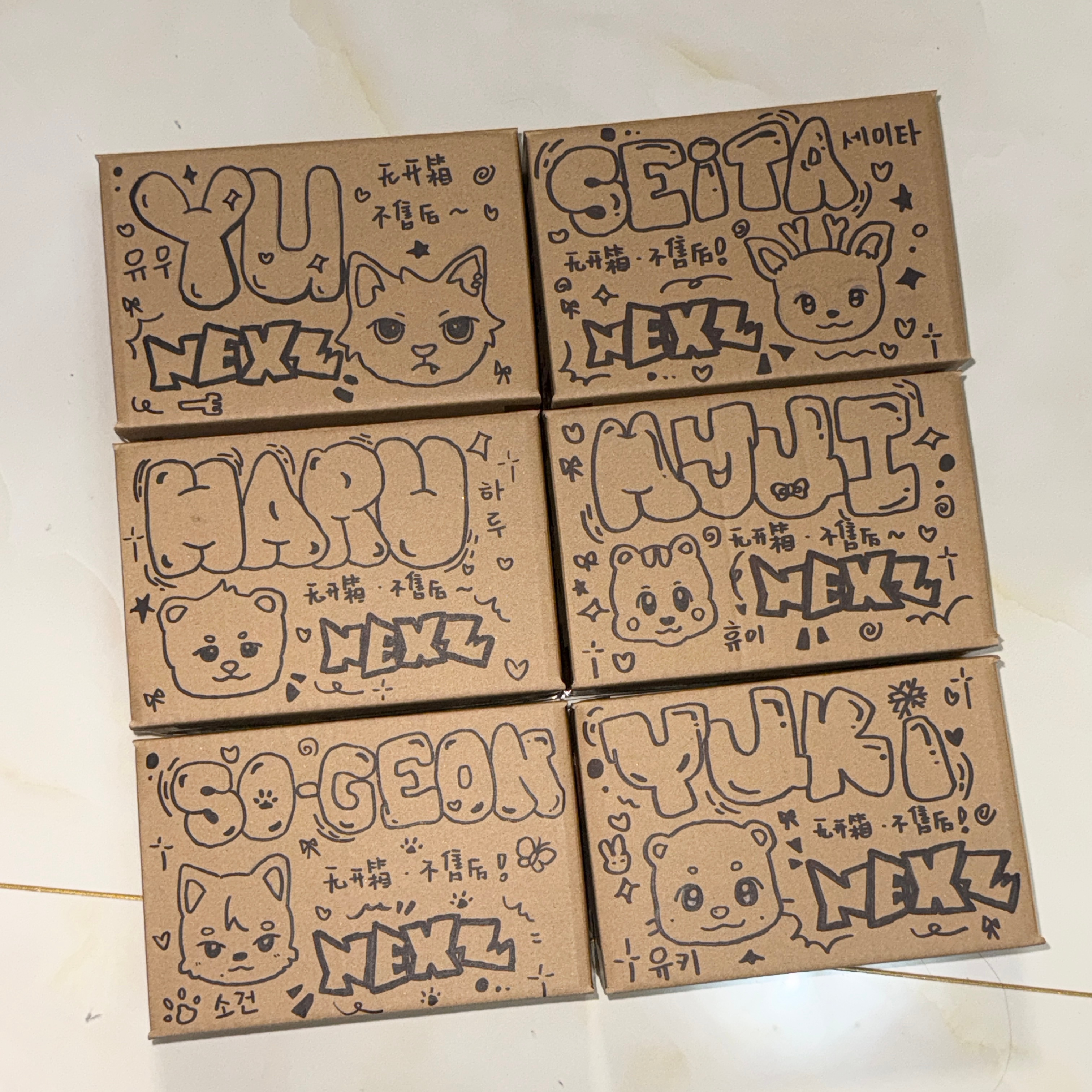 NEXZ周边中转站  开一🚗，看压➕下，上🚗即有p2涂鸦快递盒～ 