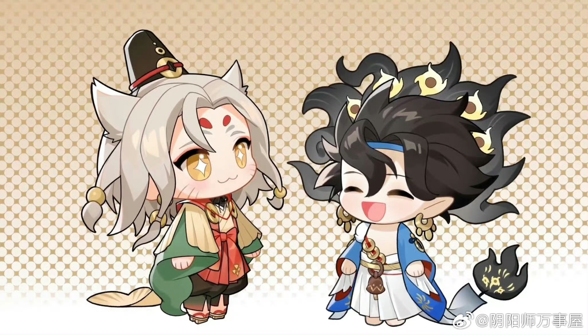 阴阳师手游 影之国篇PV放眼望去全是新角色卫星图一的黑皮白毛大扔子、红发魅魔男狐