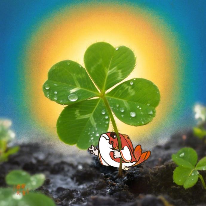 转发这只四叶草锦鲤，东迎财，西聚喜，南带爱，北送安，四象同频，幸运环绕！🍀 